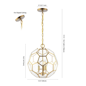 Bee 13.5" Modern Bohemian Iron/Glass LED Pendant - JONATHAN Y